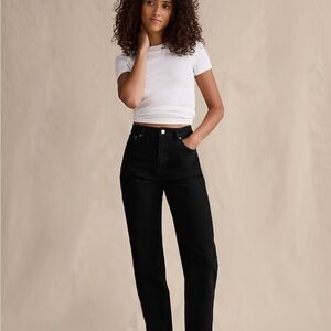 Banana Republic Black High Rise Style 90S Straight Jeans, size 10